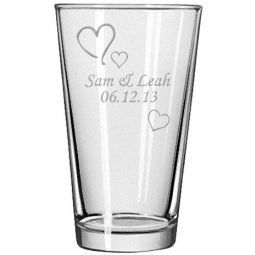 Hearts Pint Glass